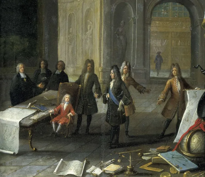 Framed Print : A Lesson being given to the Young Louis XV. 18th c. French anonymous. Oil on canvas. FRANCE. Paris. Muse Carnavalet (Carnavalet Museum). AISA / Everett Collection**US SALES ONLY**