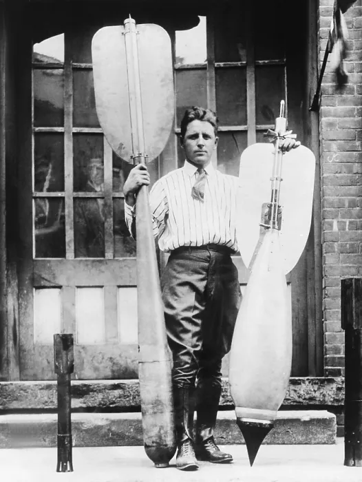 Framed Print : Lester P. Barlow with two bombs he invented, Jan. 22, 1926. He invented a flying torpedo and bouncing bomb'. (CSU_2015_8_479) Framed Print : Lester P. Barlow with two bombs he invented, Jan. 22, 1926. He invented a flying torpedo and bouncing bomb'. (CSU_2015_8_479)