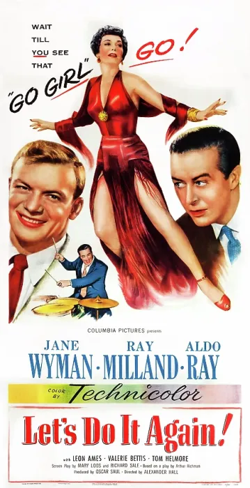 Framed Print : LET'S DO IT AGAIN, US poster art, top from left: Aldo Ray, Jane Wyman, Ray Milland, 1953
