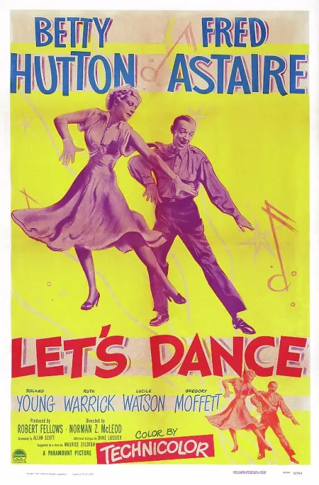 Framed Print : LET'S DANCE, US poster art, from left: Betty Hutton, Fred Astaire, 1950