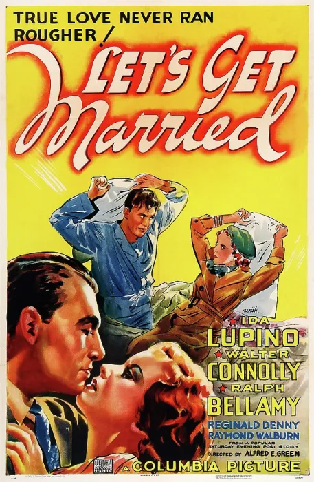 Framed Print : LET'S GET MARRIED, US poster art, foreground and background from left: Ralph Bellamy, Ida Lupino, 1937