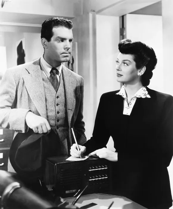 Framed Print : TAKE A LETTER, DARLING, from left: Fred MacMurray, Rosalind Russell, 1942 Framed Print : TAKE A LETTER, DARLING, from left: Fred MacMurray, Rosalind Russell, 1942