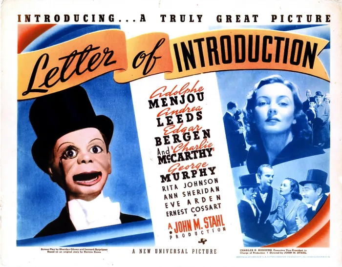 Framed Print : LETTER OF INTRODUCTION, from left, Charlie McCarthy, Andrea Leeds, 1938