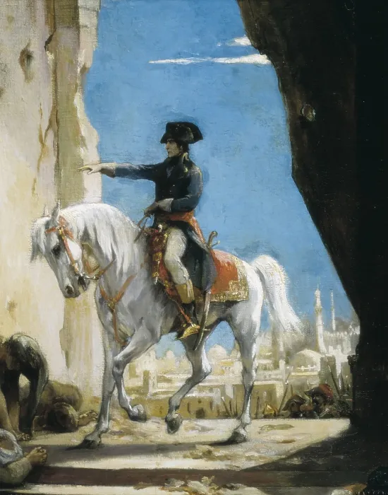 Framed Print : LEVY, Henri Leopold (1840-1904). Napoleon Bonaparte in the Grand Mosque at Cairo in 1798 during the Campaign in Egypt and Syria. Painting ca. 1890. Detail. Academicism