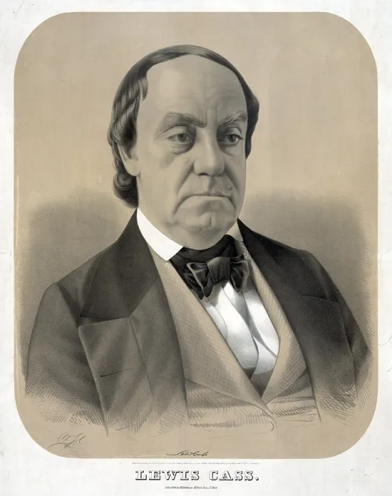 Framed Print : Lewis Cass, Democratic presidential candidate for 1848. Secretary of War for Andrew Jackson, he implemented the Indian Lithograph ca 1848
