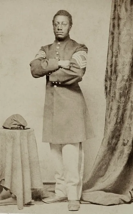 Framed Print : Lewis Henry Douglass wears the stripes of a Sergeant Major, the highest rank allowed a black man during the US Civil War Framed Print : Lewis Henry Douglass wears the stripes of a Sergeant Major, the highest rank allowed a black man during the US Civil War