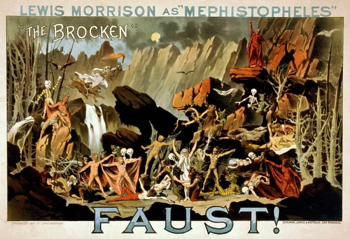 Framed Print : Lewis Morrison (1845-1906), Jamaican born Afro-Caribbean actor in his signature role, Mephistopheles