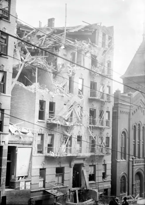 Framed Print : Lexington Avenue bombing. Dynamite smuggled from Russia detonated at the apartment of Latvian Anarchist Louise Berger Framed Print : Lexington Avenue bombing. Dynamite smuggled from Russia detonated at the apartment of Latvian Anarchist Louise Berger