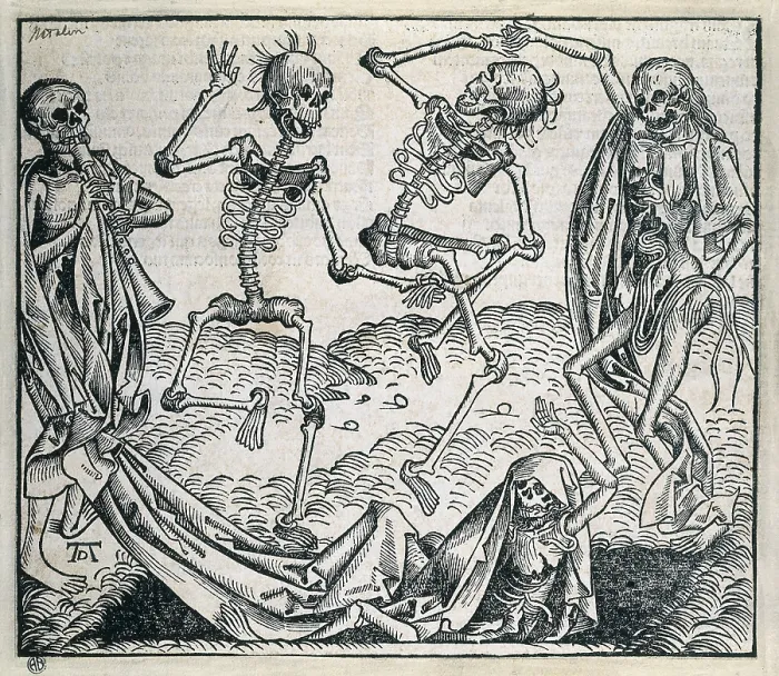 Framed Print : Liber Chronicarum (Nuremberg Chronicle). 1493. Danse Macabre or Dance of Death (1493). Picture by Michael Wolgemut from 'Liber chronicarum' by Hartmann Schedel