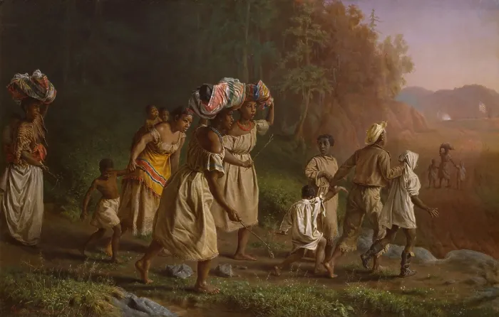 Framed Print : ON TO LIBERTY, by Theodor Kaufmann, 1867, American painting, oil on canvas