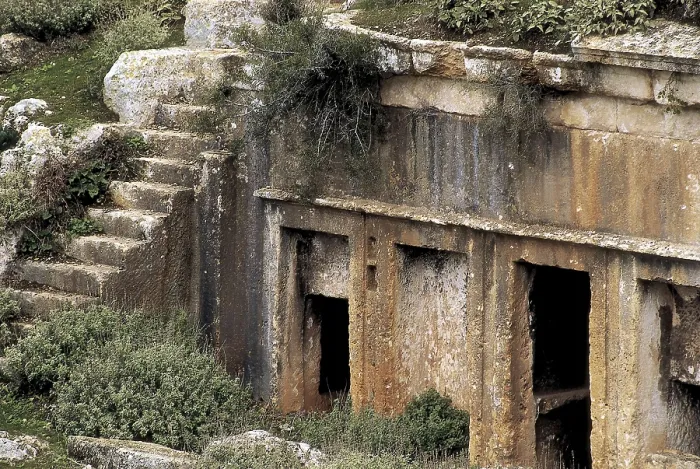 Framed Print : LIBYA. AKHDAR. Shahhat. Cyrene. Tob at Greek-Roman necropolis. Greek art. ; Roman art. Architecture. AISA / Everett Collection**US SALES ONLY**