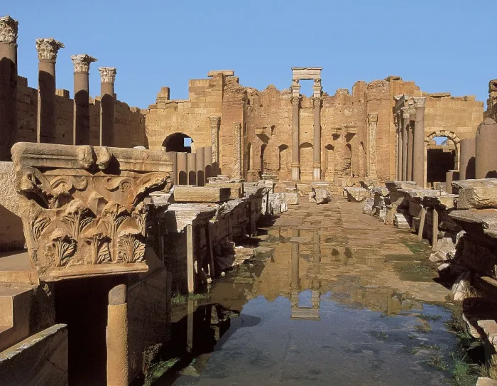 Framed Print : LIBYA. TRIPOLI. Leptis Magna. Severus Basilica, building finished in 216. Roman art. Early Empire. AISA / Everett Collection**US SALES ONLY**