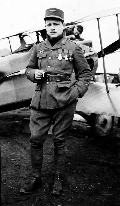 Framed Print : Lieutenant Raoul Lufbury, of the Lafayette Escadrille, circa 1916-1918
