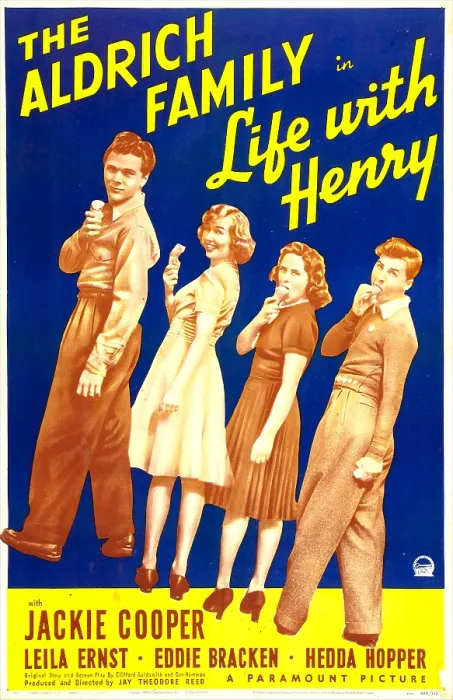 Framed Print : LIFE WITH HENRY, US poster, from left: Jackie Cooper, Leila Ernst, Kay Stewart, Eddie Bracken, 1941