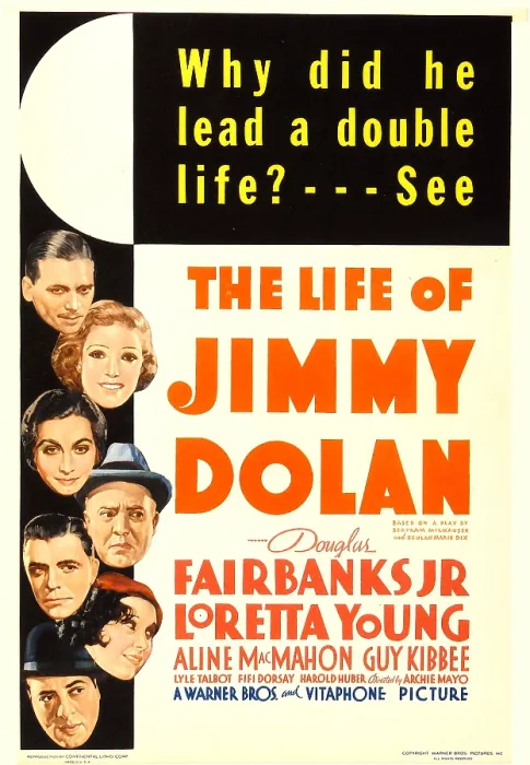 Framed Print : THE LIFE OF JIMMY DOLAN, from top: Douglas Fairbanks Jr. Loretta Young, Aline MacMahon, Guy Kibbee, Lyle Talbot, Fifi D'Orsay, Harold Huber on midget window card, 1933