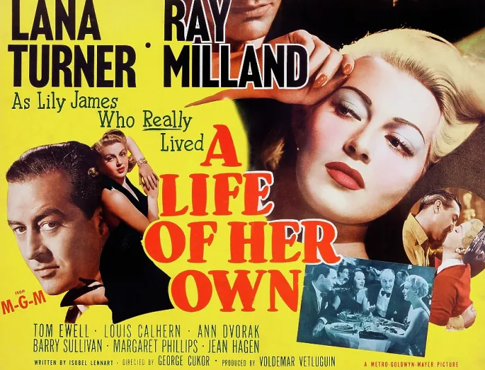 Framed Print : A LIFE OF HER OWN, l-r: Ray Milland, Lana Turner, inset l-r: Ray Milland, Ann Dvorak, Louis Calhern, Lana Turner on title card, 1950