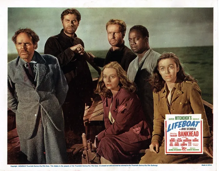 Framed Print : LIFEBOAT, US lobbycard, clockwise from left: Henry Hull, John Hodiak, Hume Cronyn, Canada Lee, Mary Anderson, Tallulah Bankhead, 1944. TM & Copyright 20th Century Fox Film Corp