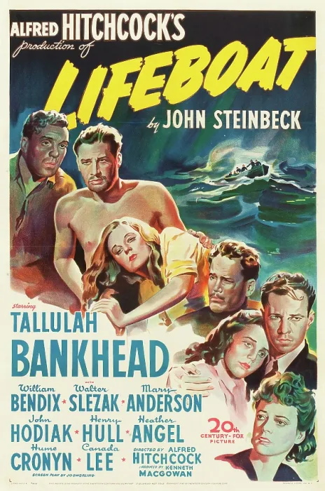 Framed Print : LIFEBOAT, US poster, from left: William Bendix, John Hodiak, Tallulah Bankhead, Henry Hull, Mary Anderson, Hume Cronyn, Heather Angel, 1944