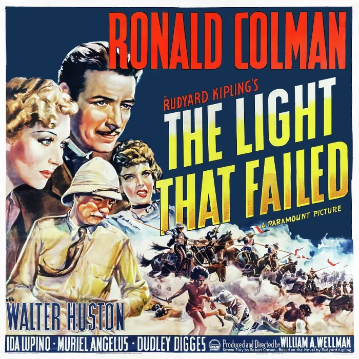 Framed Print : THE LIGHT THAT FAILED, US poster art, clockwise from top left: Ida Lupino, Ronald Colman, Muriel Angelus, Walter Huston, 1939