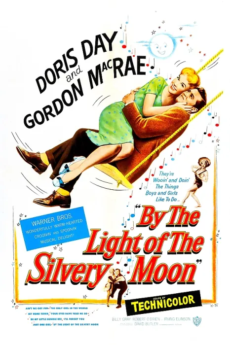 Framed Print : BY THE LIGHT OF THE SILVERY MOON, US poster, from left: Doris Day, Gordon MacRae, 1953