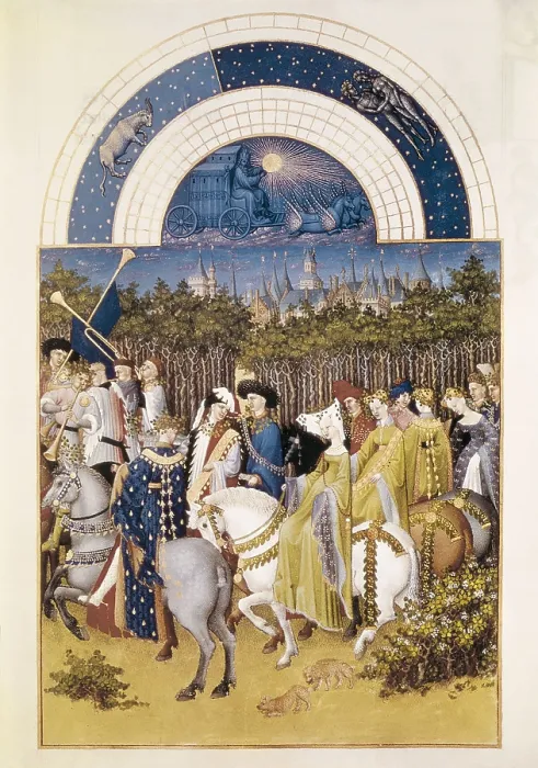 Framed Print : LIMBOURGJean (ca. 1370-1416); LIMBOURGHerman (ca. 1370-1416); LimburgPol de (?-h.1416). The Richly decorated Hours of the Duke of Berry. ca. 1440. Fol. 6v