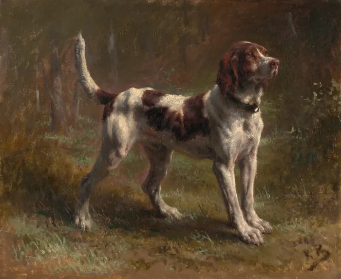 Framed Print : A LIMIER BRIQUET HOUND, by Rosa Bonheur, 1856, French painting, oil on canvas. This was a portrait of the dog of the Vicomte dArmaille
