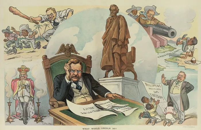 Framed Print : WHAT WOULD LINCOLN DO? PUCK Magazine cartoon of Sept. 28, 1905 Framed Print : WHAT WOULD LINCOLN DO? PUCK Magazine cartoon of Sept. 28, 1905