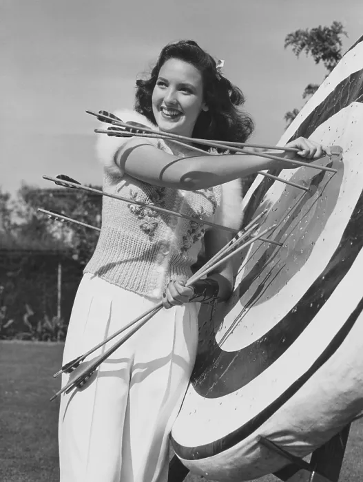Framed Print : Linda Darnell at a party at the home of Jane Withers, ca. 1940 Framed Print : Linda Darnell at a party at the home of Jane Withers, ca. 1940