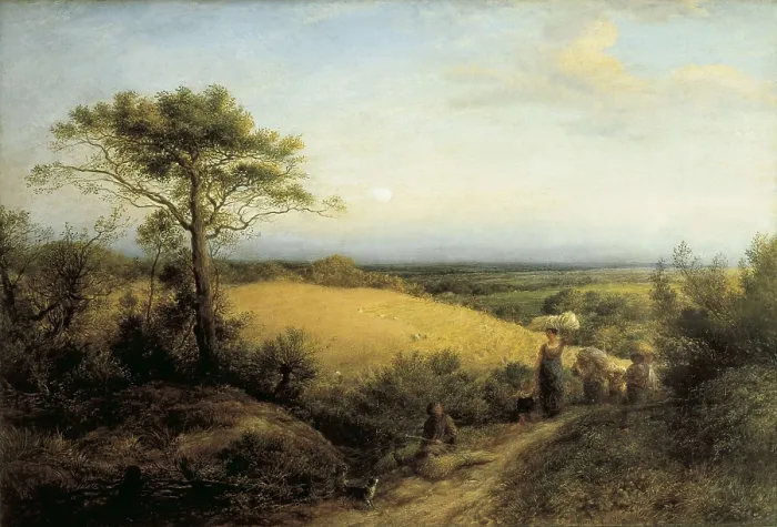 Framed Print : LINELL, John (1792-1882). The Harvest Moon. 1855. Oil on canvas. UNITED KINGDOM. London. Victoria and Albert Museum. AISA / Everett Collection**US SALES ONLY**