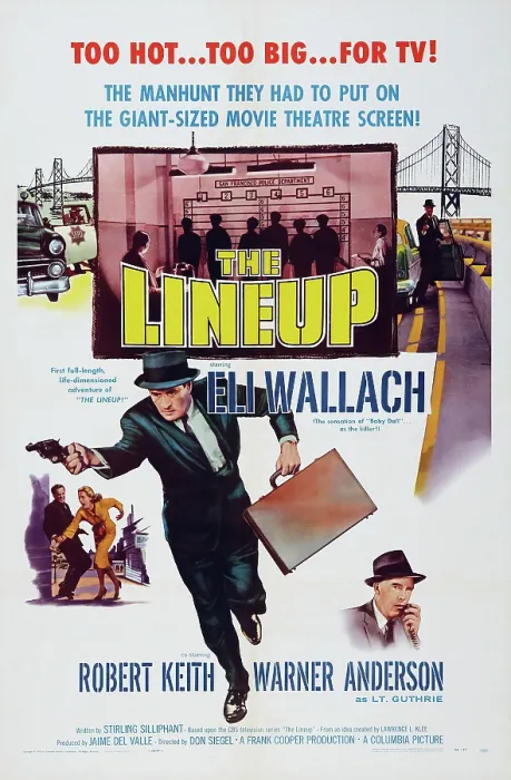 Framed Print : THE LINEUP, US poster art, center: Eli Wallach; bottom right: Warner Anderson, 1958 Framed Print : THE LINEUP, US poster art, center: Eli Wallach; bottom right: Warner Anderson, 1958