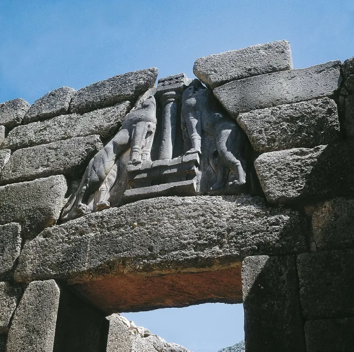 Framed Print : Lion Gate. s.XIV BC. GREECE. Mycenae. Located to the noth of the wall. Mycenaean art. Architecture. AISA / Everett Collection**US SALES ONLY**