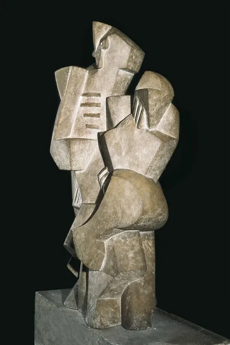 Framed Print : LIPCHITZ, Chain Jacob, called Jacques (1891-1973). Sailor with Guitar. 1917-1918. Cubism. Sculpture on rock. FRANCE. Paris