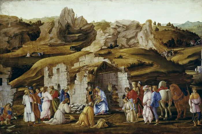 Framed Print : LIPPI, Filippo, called Filippino (1457-1504). The Adoration of the Kings. ca. 1480. Oil with some egg tempera on wood