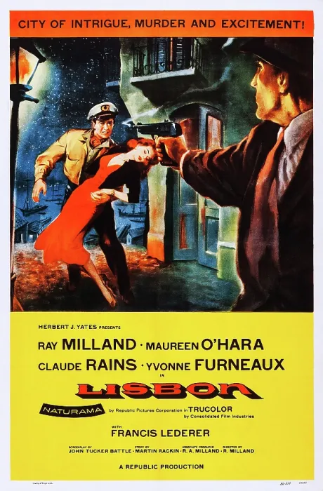 Framed Print : LISBON, US poster art, Ray Milland, (back left), 1956