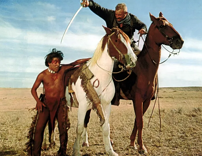 Framed Print : LITTLE BIG MAN, Dustin Hoffman (left), 1970