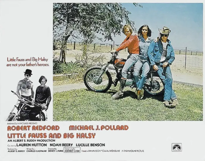 Framed Print : LITTLE FAUSS AND BIG HALSY, (from left): Michael J. Pollard, Lauren Hutton, Robert Redford, 1970