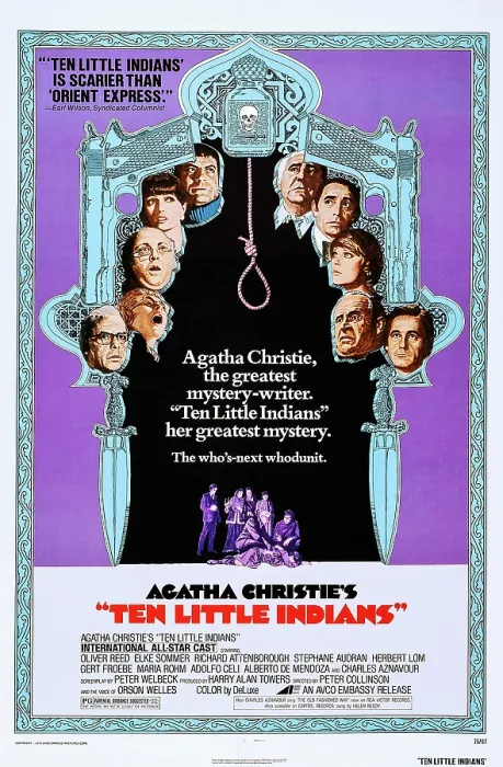 Framed Print : TEN LITTLE INDIANS, US poster, clockwise from left: Herbert Lom