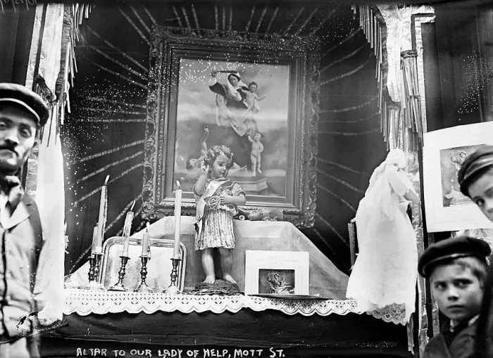 Framed Print : Little Italy, Altar to Our Lady of Help, Mott St. New York, 1908