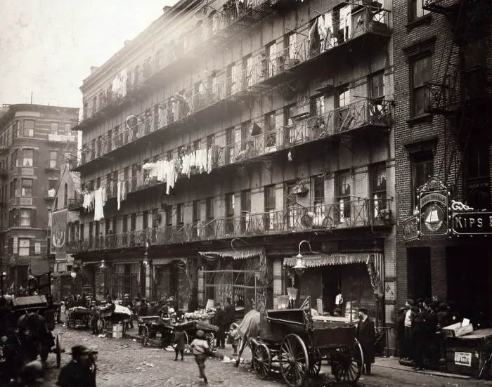 Framed Print : Little Italy, A row of tenements on Elizabeth St, New York, 1912