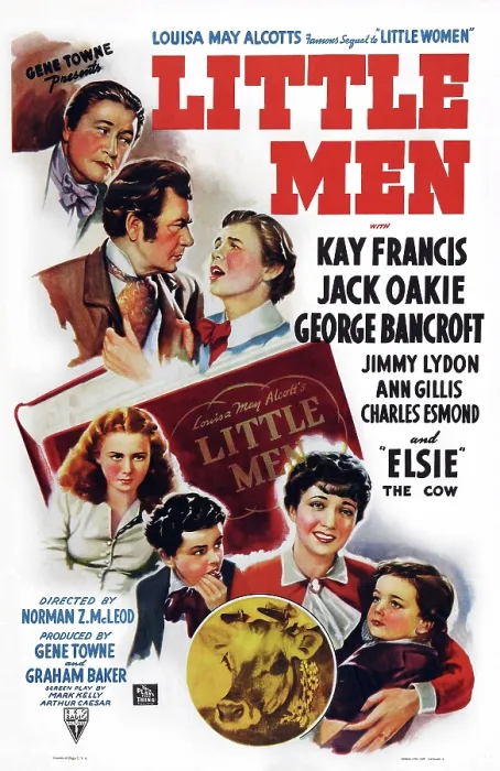 Framed Print : LITTLE MEN, poster art, from top: Jack Oakie, George Bancroft, Jimmy Lydon, Ann Gillis, Casey Johnson, Kay Francis, Richard Nichols, inset: Elsie the Cow, 1940