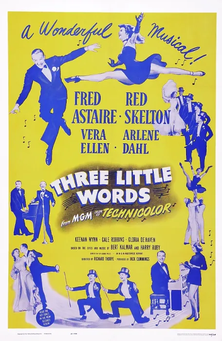 Framed Print : THREE LITTLE WORDS, US poster art, top: Fred Astaire, Vera-Ellen; bottom second right: Red Skelton; bottom right: Arlene Dahl, 1950