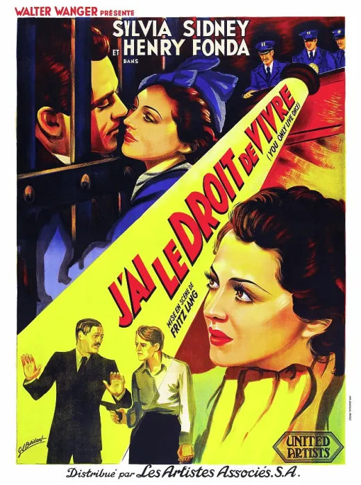Framed Print : YOU ONLY LIVE ONCE, (aka J'AI LE DROIT DE VIVRE), French poster, top from left: Henry Fonda, Sylvia Sidney, bottom from left: Jerome Cowam, Henry Fonda, Sylvia Sidney, 1937