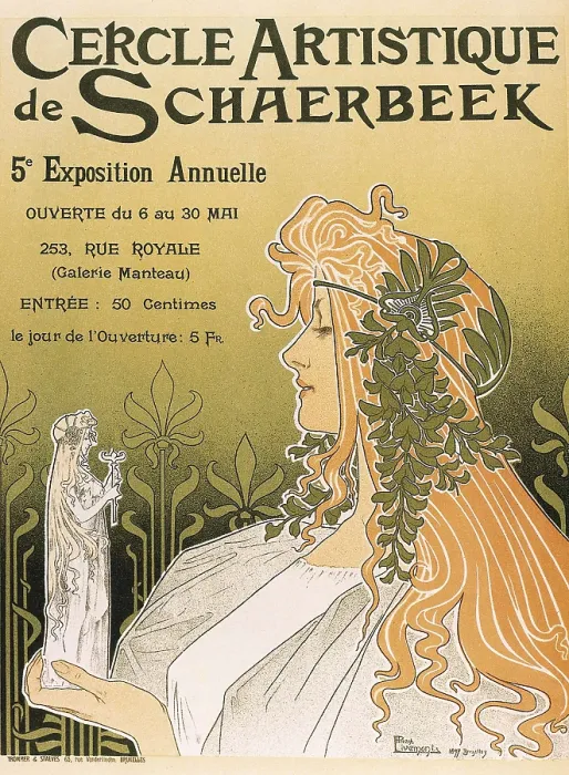 Framed Print : LIVEMONT, Privat (1861-1936). Schaerbeek's Artistic Circle. 1897