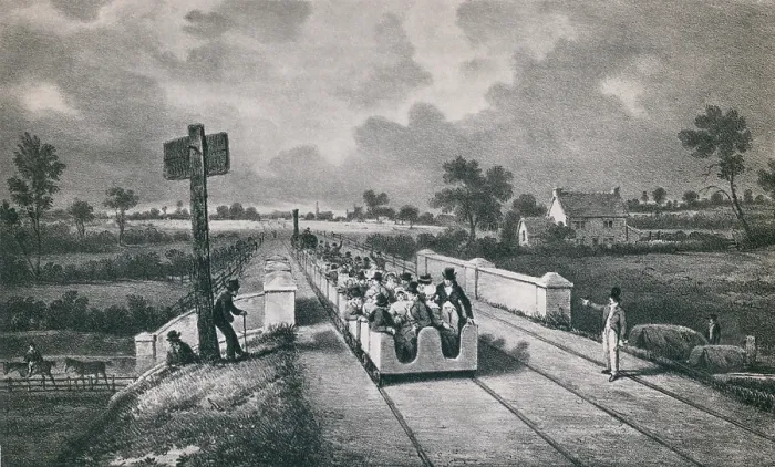 Framed Print : The Liverpool Manchester railway was opened on September 15 1830. The double track railroad was 31 miles long