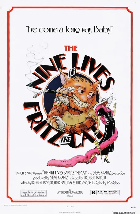 Framed Print : THE NINE LIVES OF FRITZ THE CAT, Fritz the Cat on poster art, 1974 Framed Print : THE NINE LIVES OF FRITZ THE CAT, Fritz the Cat on poster art, 1974