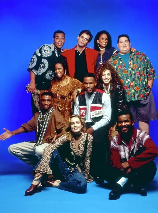 Framed Print : IN LIVING COLOR, clockwise from top left: Marc Wilmore, Jim Carrey, Anne-Marie Johnson, Jay Leggett, Carol Rosenthal, David Alan Grier, Jamie Foxx (center), Alexandra Wentworth Framed Print : IN LIVING COLOR, clockwise from top left: Marc Wilmore, Jim Carrey, Anne-Marie Johnson, Jay Leggett, Carol Rosenthal, David Alan Grier, Jamie Foxx (center), Alexandra Wentworth