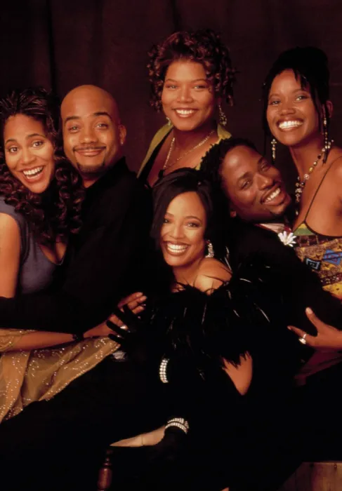 Framed Print : LIVING SINGLE, Kim Coles, John Henton, Queen Latifah, T.C. Carson, Erika Alexander, Kim Fields, 1993-98