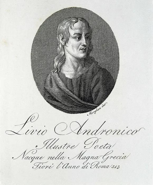 Framed Print : Livius Andronicus, Lucius (c.284-c.204BC). Illustration of the work 'Biografa degli uomini del regno de Napoli' (Biography of the men from the Kingdom of Naples)(1814)