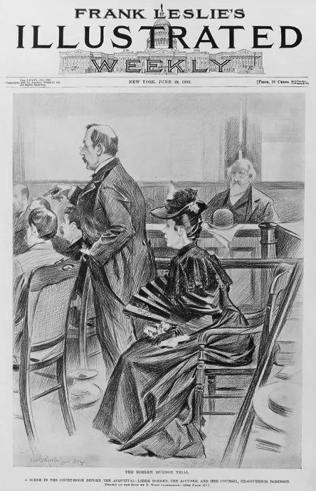 Framed Print : Lizzie Borden, on trial for the ax murders of her step-mother and father in 1893