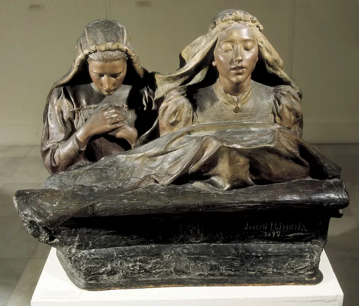 Framed Print : LLIMONA i BRUGUERA, Josep (1864-1934). First Holy Communion. 1897. Modernism. Sculpture in the round. SPAIN. Barcelona. National Art Museum of Catalonia